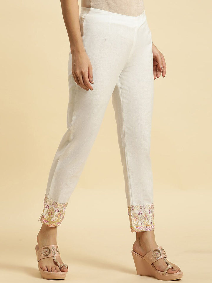W Women Slim Fit Mid-Rise Trousers
