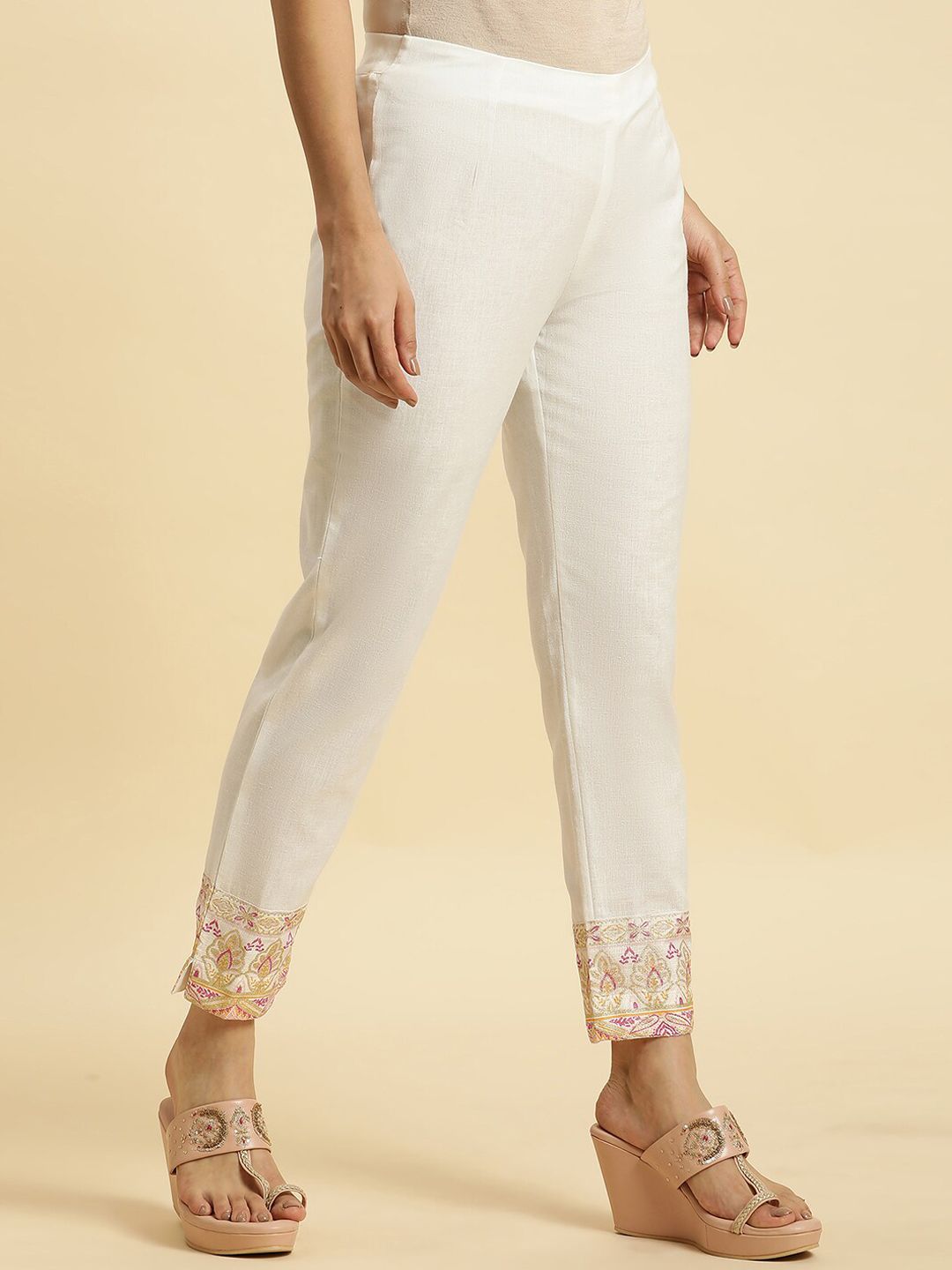 W Women Slim Fit Mid-Rise Trousers