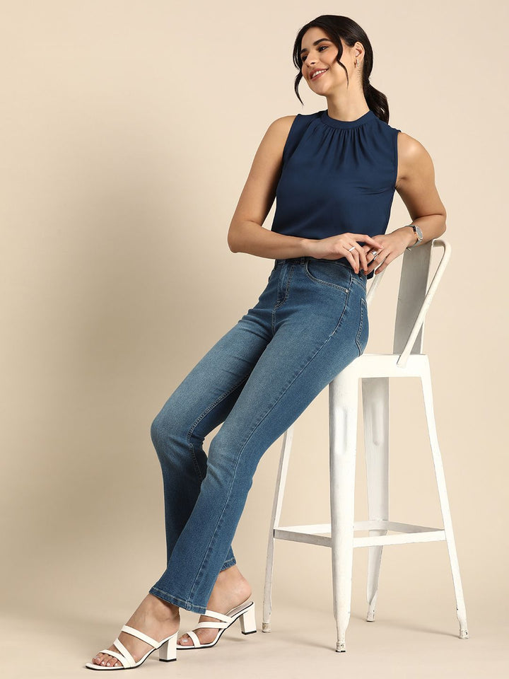 all about you Women Bootcut Light Fade Stretchable Mid-Rise Jeans