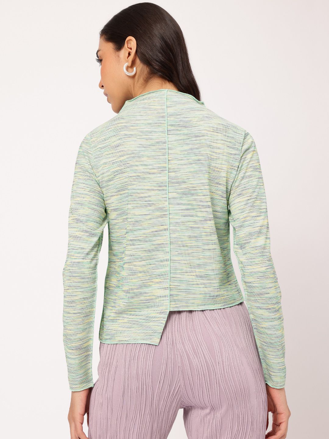 DressBerry Casual Constructs Upturn Stitch Asymmetric Hem Top