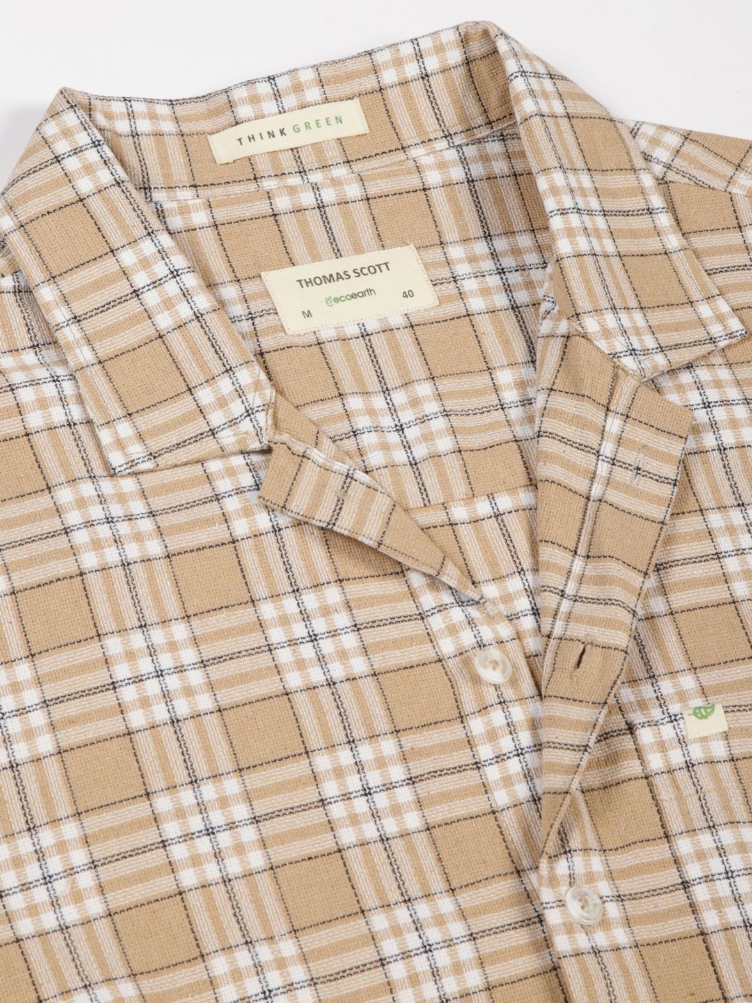 Thomas Scott Men Premium Tartan Checks Casual Oversized Shirt