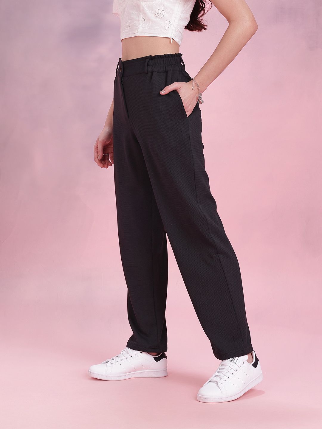 DressBerry Women Textured Trousers