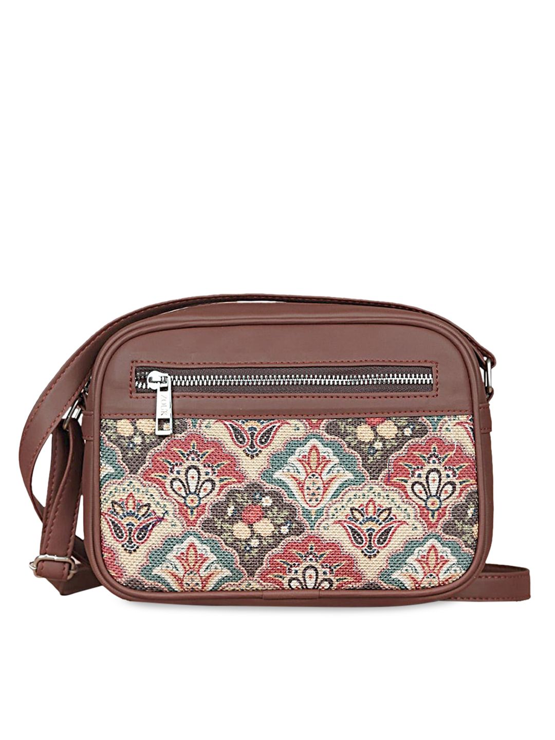 ZOUK Women Multicoloured Ethnic Motifs Structured Sling Bag