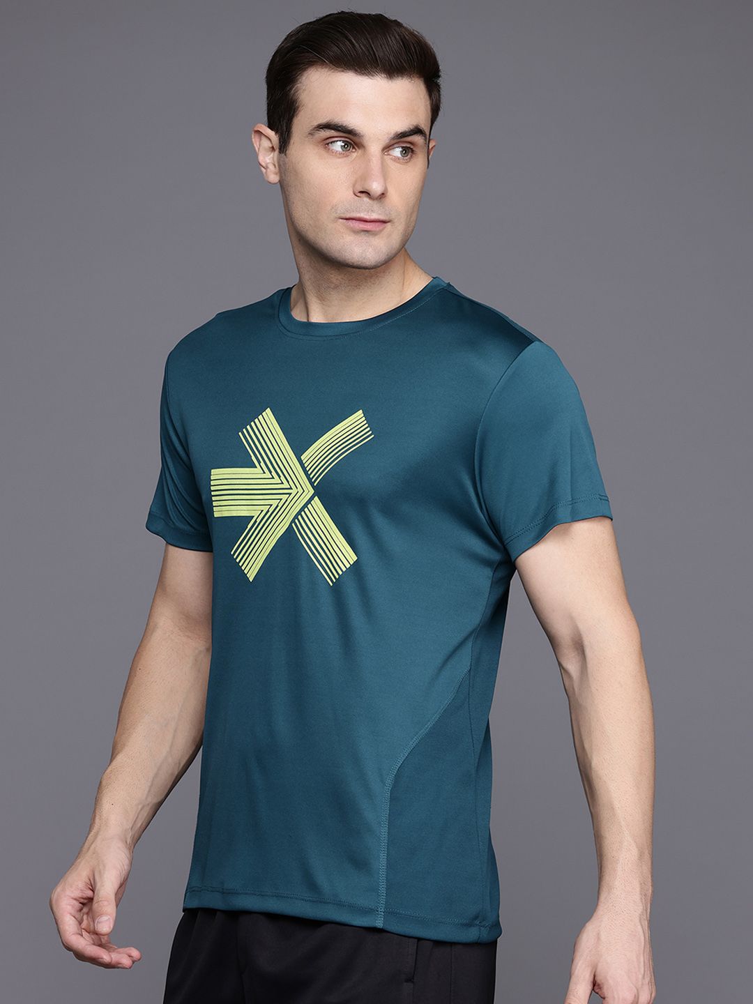 HRX by Hrithik Roshan Men Brand Logo Printed Rapid-Dry Training T-shirt
