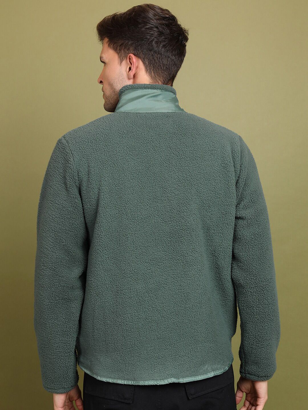 HIGHLANDER Green Mock Collar Pullover Sweatshirt