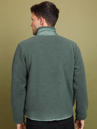 HIGHLANDER Green Mock Collar Pullover Sweatshirt