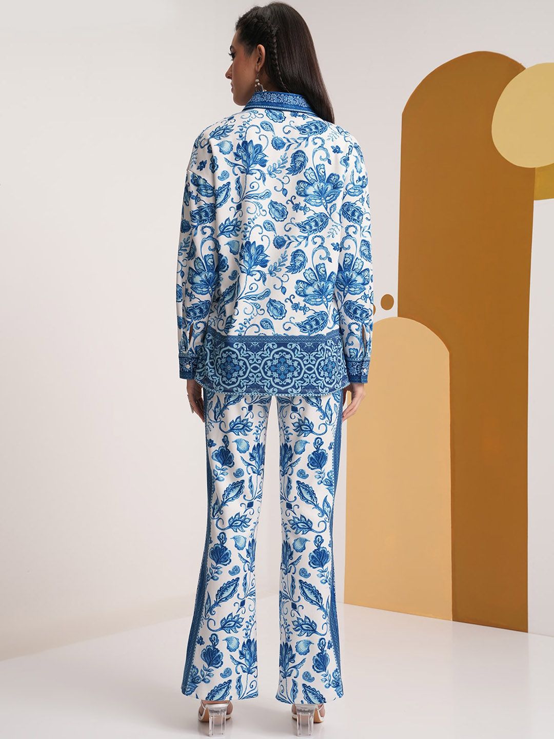 Vishudh Printed Shirt With Elasticated Palazzo Co-Ords