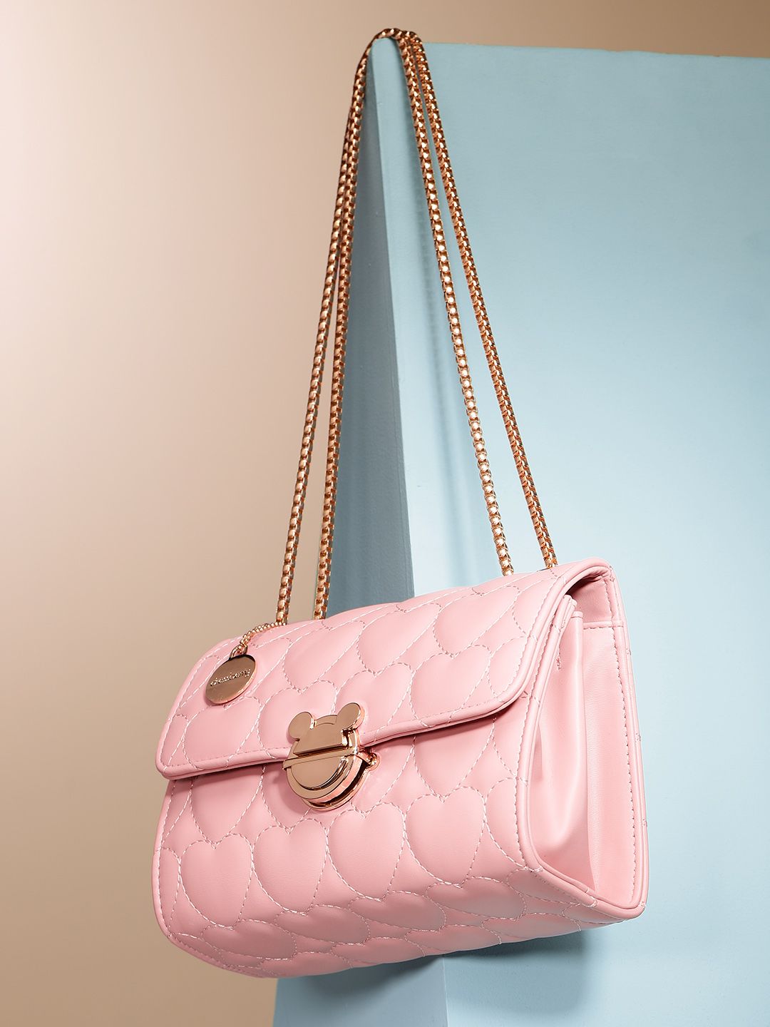 DressBerry Textured Structured Shoulder Bag with Quilted
