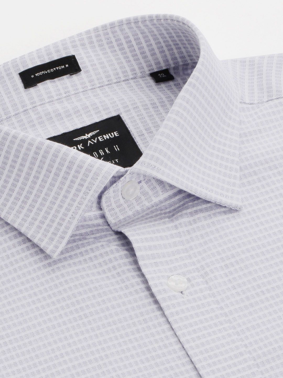 Park Avenue Slim Fit Self-Checked Pure Cotton Formal Shirt