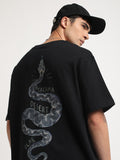 THE BEAR HOUSE Animal Printed Round Neck Oversized Cotton T-shirt