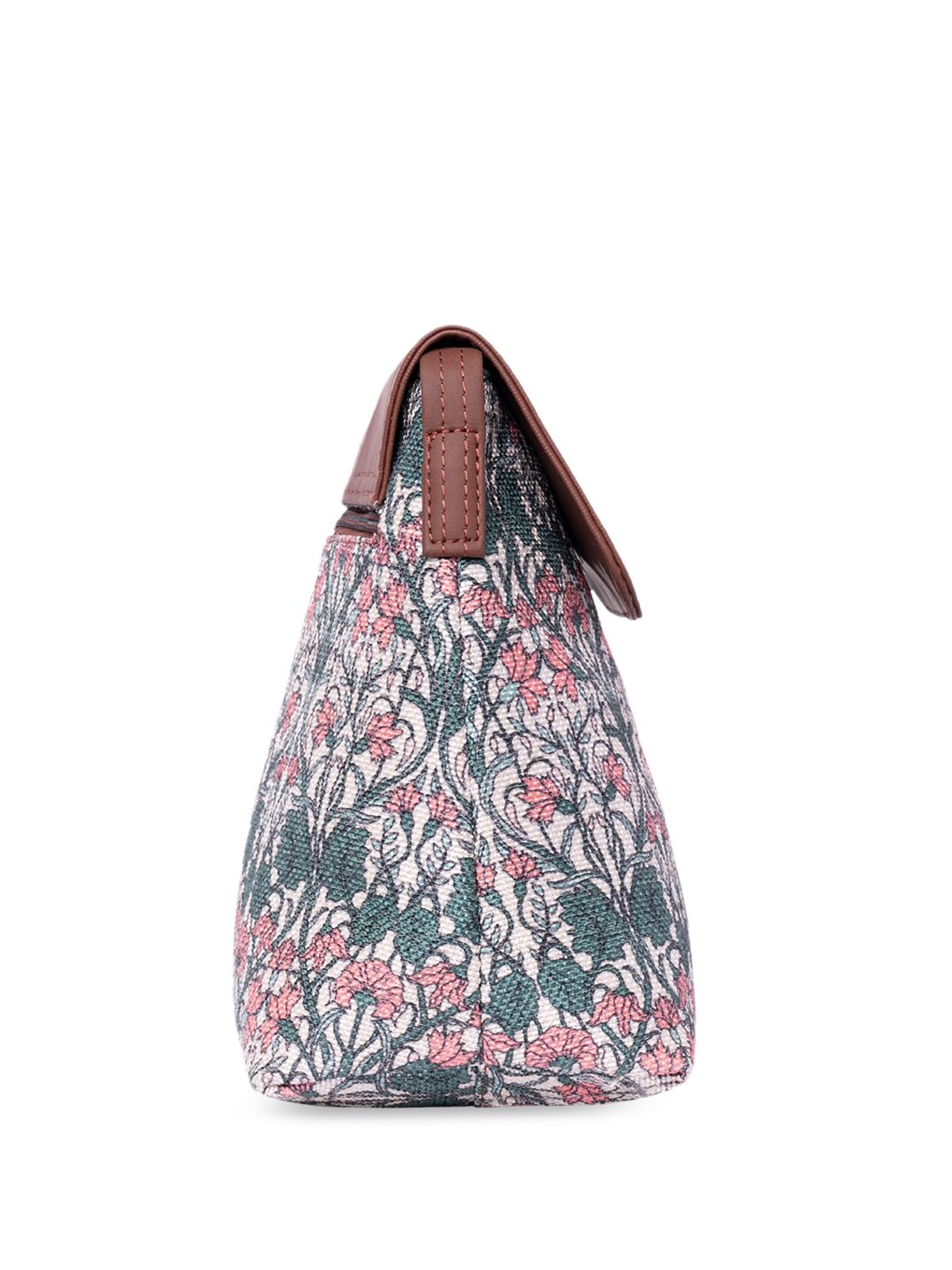 ZOUK Floral Printed Structured Vegan Leather Sling Bag