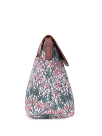 ZOUK Floral Printed Structured Vegan Leather Sling Bag