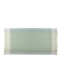 KLOTTHE Unisex Set Of 7 White & Green Checked 233 GSM Bath Towels