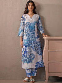 Indo Era Women Floral Printed Regular Kurta with Trousers