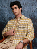 LOCOMOTIVE Textured Checked Utility Pocket Overshirt