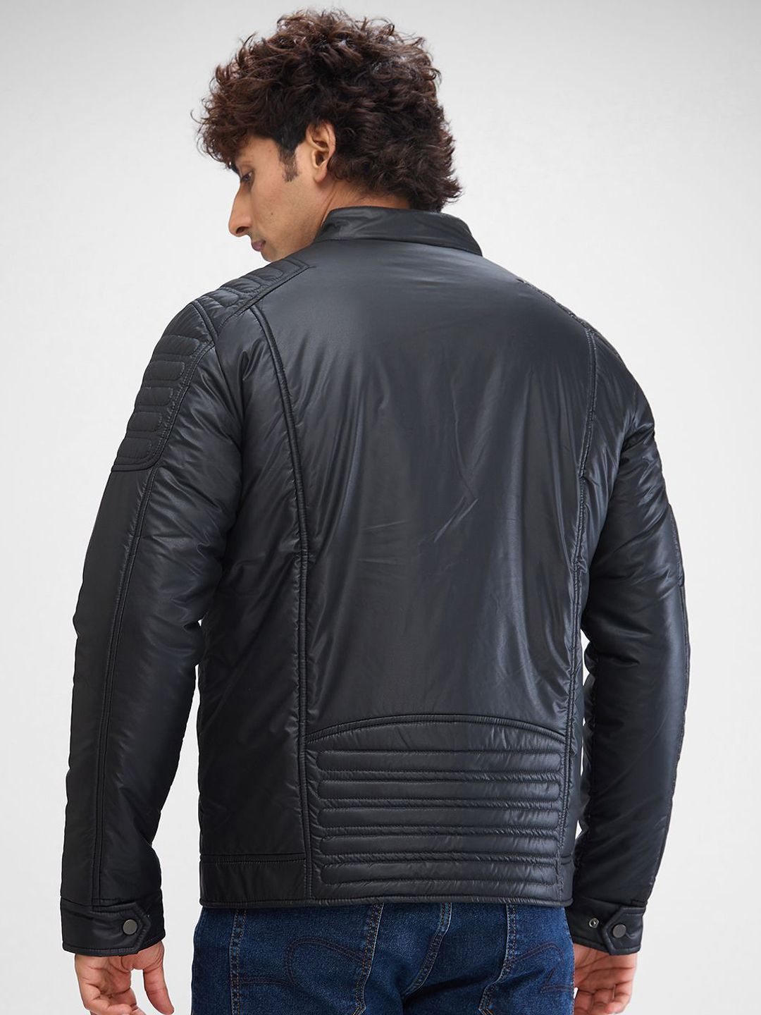 SPYKAR Men Solid Stand Collar Padded Jacket