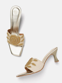 House of Pataudi Ethnic Embellished Slim Heels