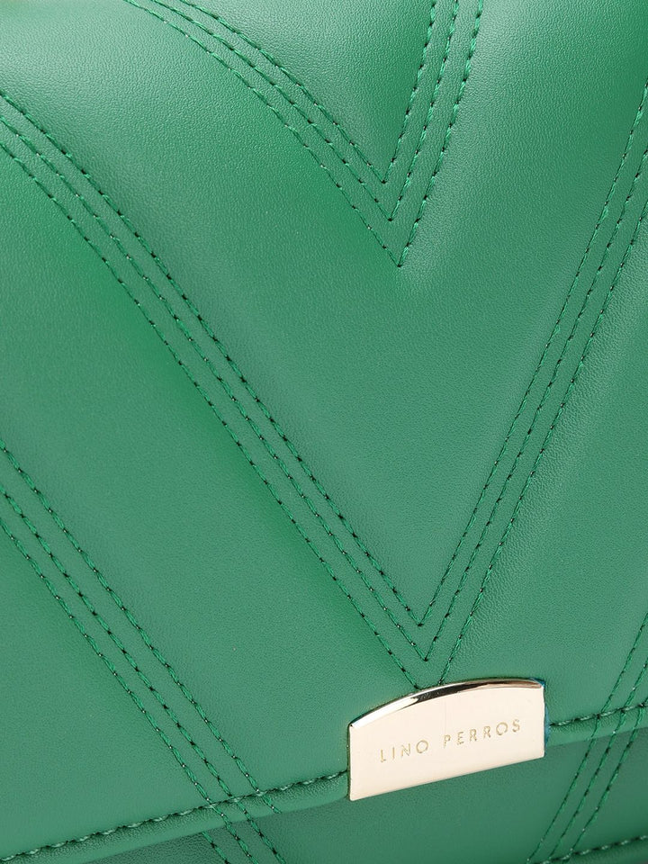 Lino Perros Textured Structured Sling Bag with Quilted Detail