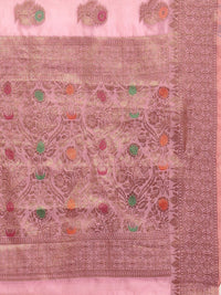 Saree mall Pink Ethnic Motifs Banarasi Saree