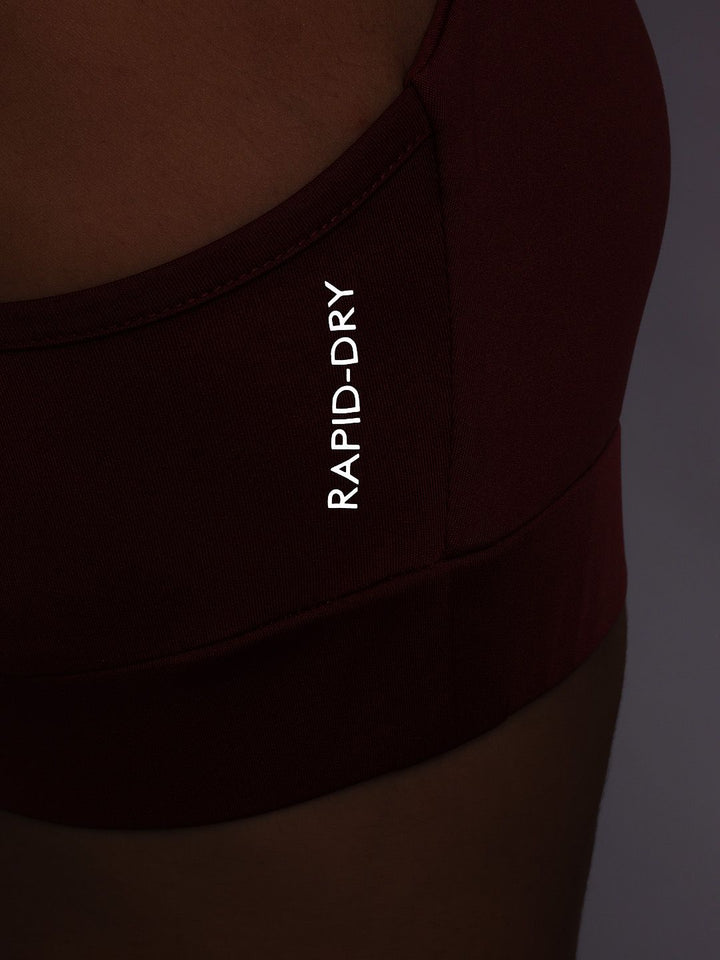 HRX by Hrithik Roshan Styled Back Lightly Padded Rapid-Dry Yoga Bra