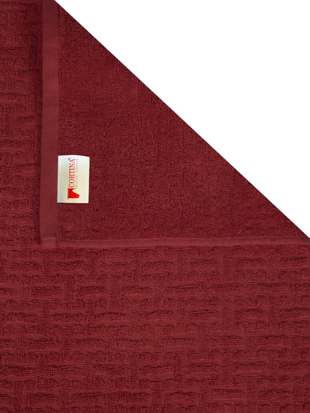 Cortina Yellow & Maroon 2 Pieces Cotton Anti-Bacterial 480 GSM Reversible Bath Towels
