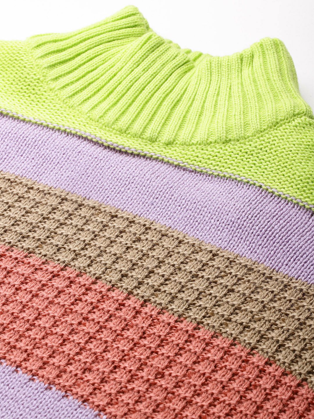 DressBerry Turtle Neck Striped Pullover