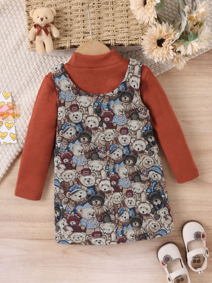 YK Floral Girls Printed Knee Length A-Line Dress