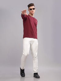 ADRO Men Solid Round Neck T-shirt