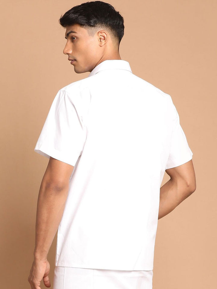 VASTRAMAY Men White Premium Casual Shirt