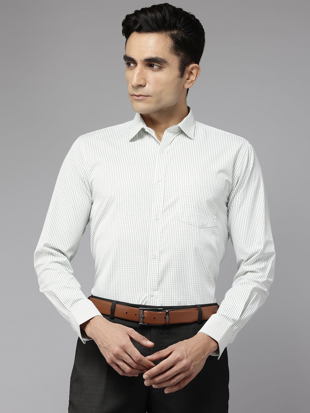 Park Avenue Slim Fit Checked Formal Shirt