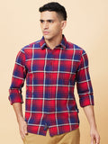 Being Human Men Pure Cotton Slim Fit Tartan Checks Opaque Checked Casual Shirt