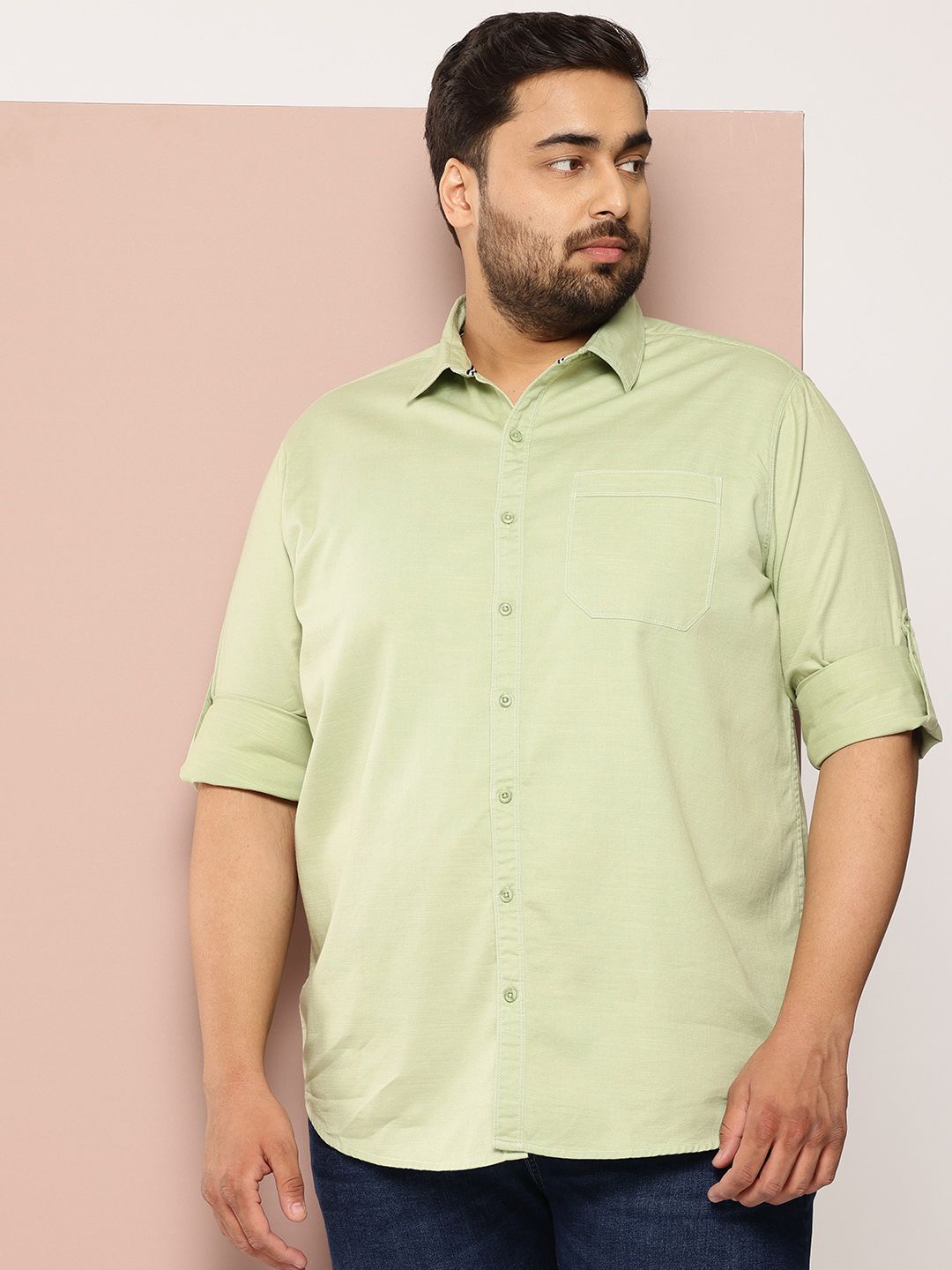 Thomas Scott Men Plus Size Premium Pure Cotton Casual Shirt