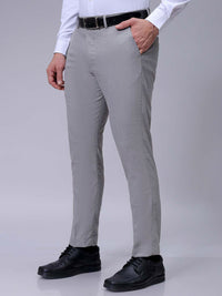 The Indian Garage Co. X Luxe Men Self-Checked Slim Fit Formal Trousers