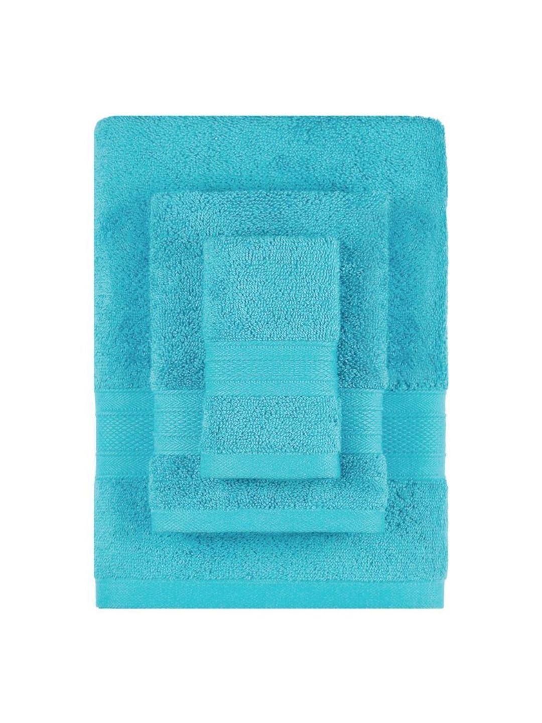 MYTRIDENT Soft Comfort Teal 3 Pieces Pure Cotton 500 GSM Towel Set