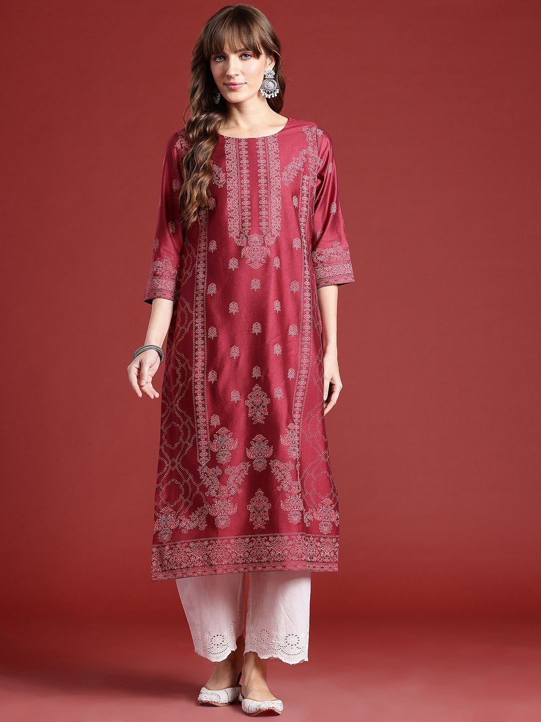 Anouk Ethnic Motifs Printed Straight Kurta