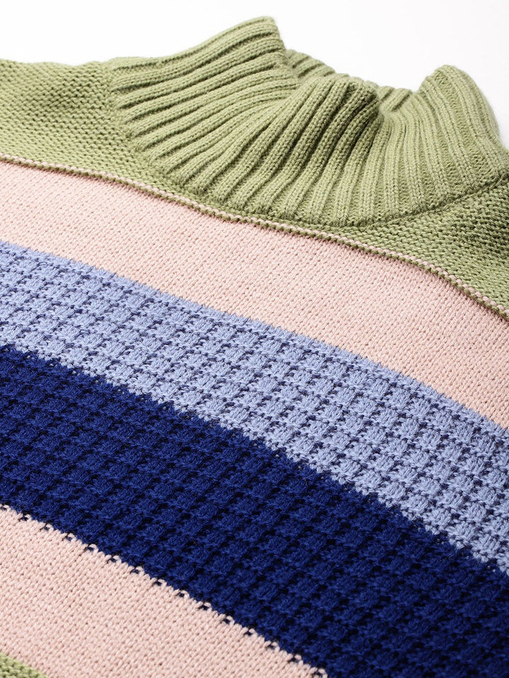 DressBerry Colourblocked Turtle Neck Pullover