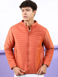 HIGHLANDER Men Rust Striped Padded Jacket