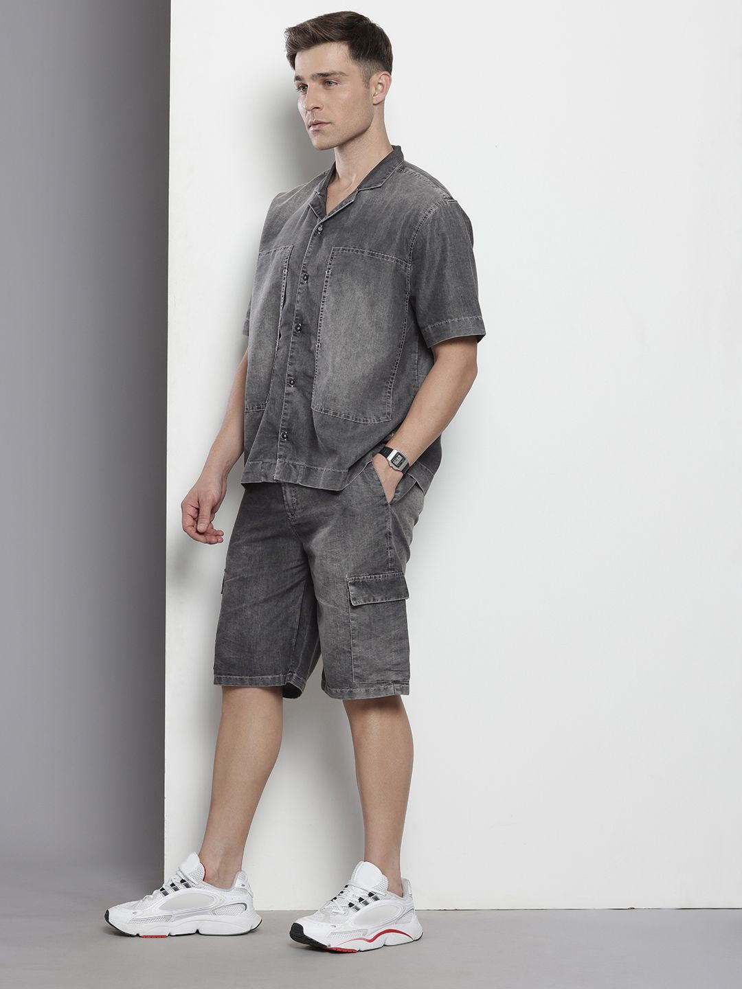 The Indian Garage Co Faded Boxy Fit Denim Utility Casual Co-Ords