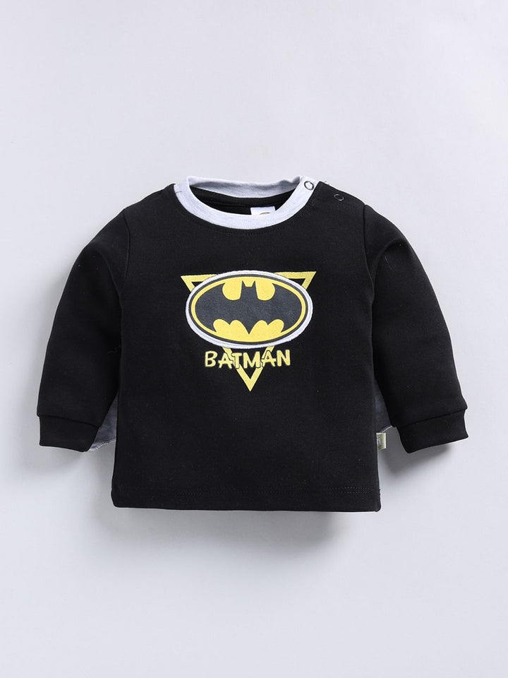 Moms Love Infant Boys Printed Pure Cotton Batman Clothing Set