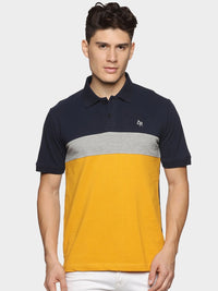 ADRO Colourblocked Cotton Polo Collar T-shirt