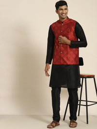 SOJANYA Men Black Kurta with Churidar