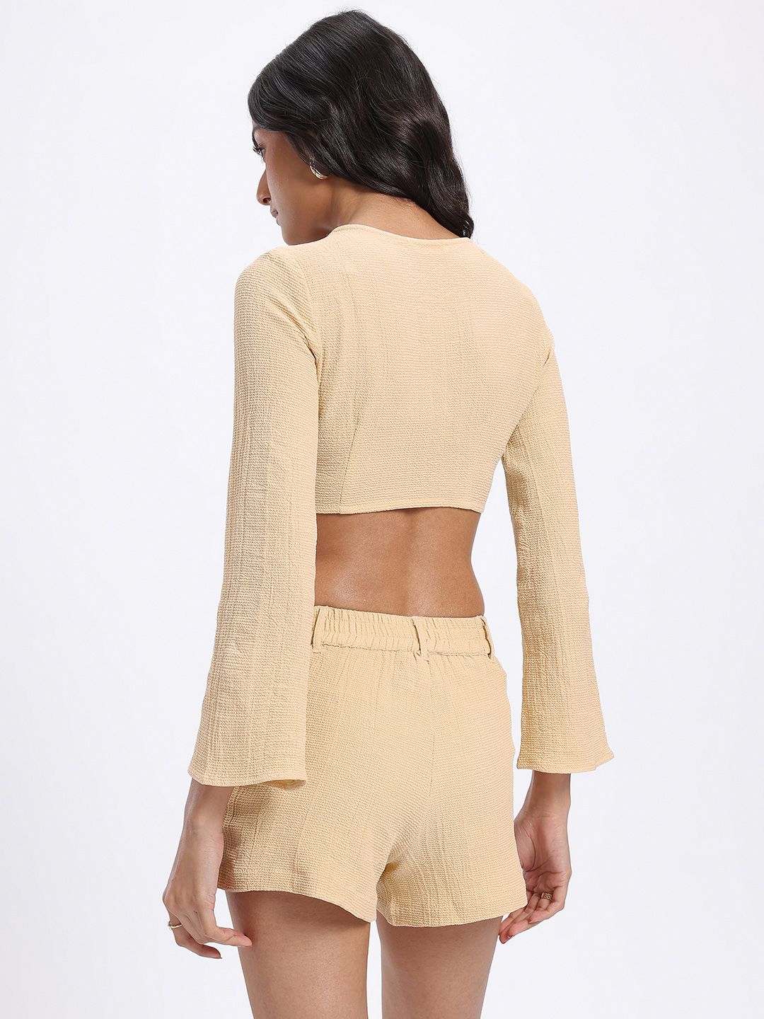 DressBerry Textured Super Crop Wrap Co-Ords