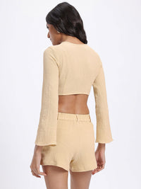 DressBerry Textured Super Crop Wrap Co-Ords