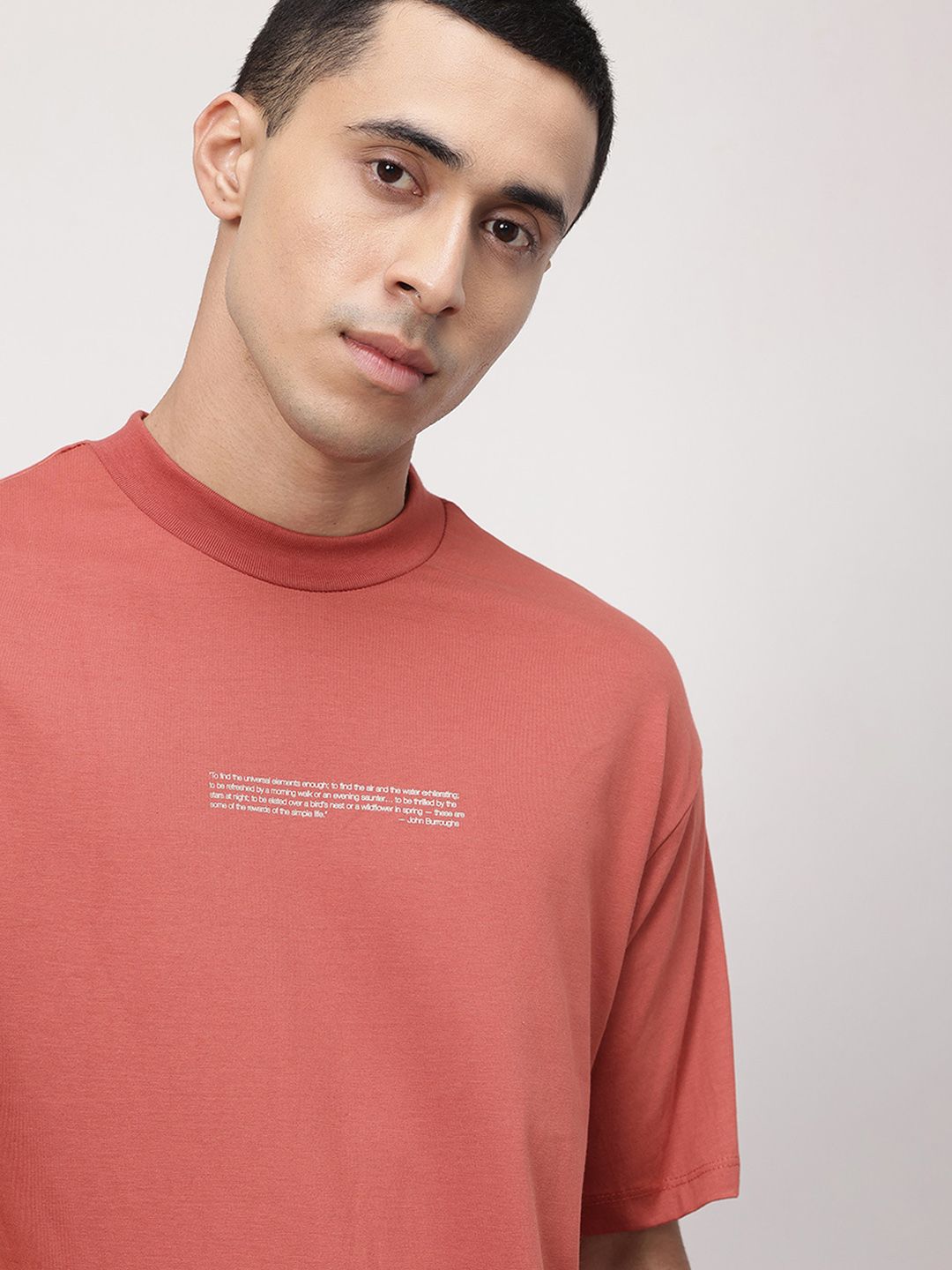 ether Zen Cotton Printed Drop-Shoulder Sleeves Relaxed Fit T-shirt