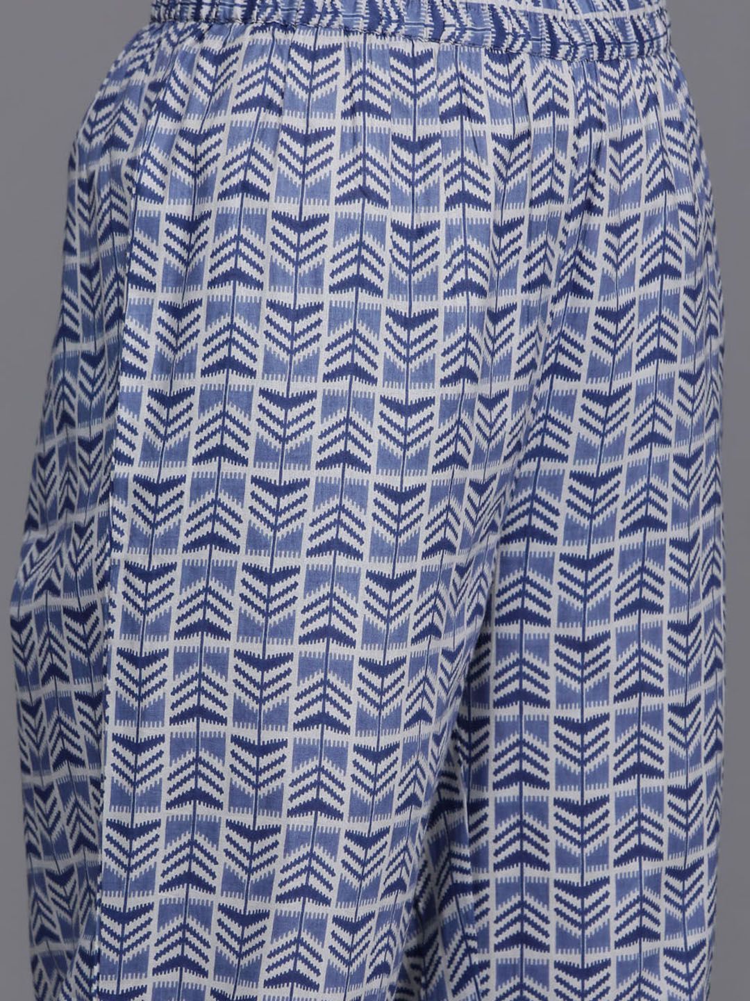 Varanga Women Floral Printed Mirror Work Pure Cotton Kurta With Trousers & With Dupatta
