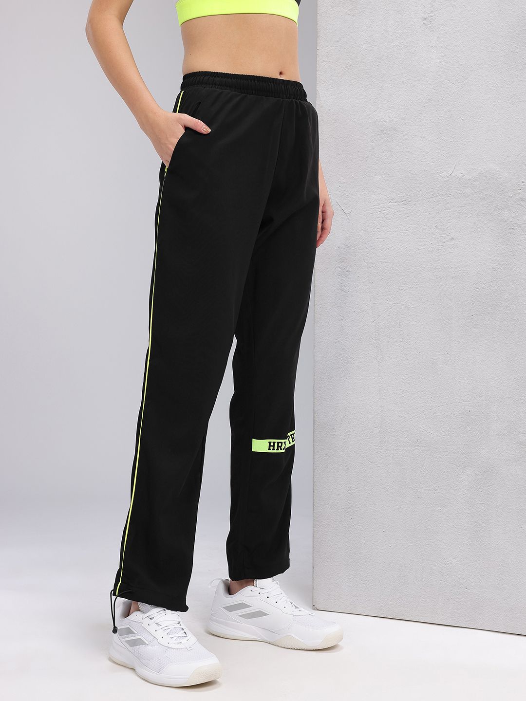HRX by Hrithik Roshan Women Toggle Hem Contrast Piping Training Track Pants