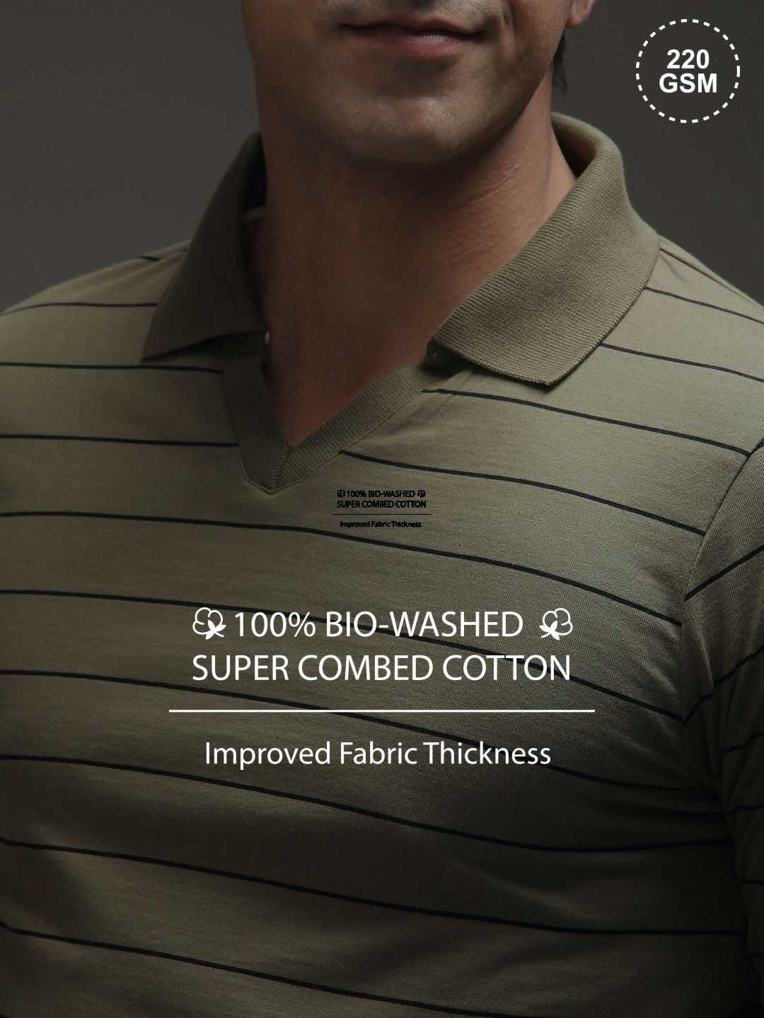 DILLINGER Men Regular Long Sleeve Polo Striped Tshirt