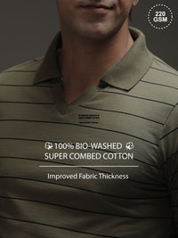 DILLINGER Men Regular Long Sleeve Polo Striped Tshirt