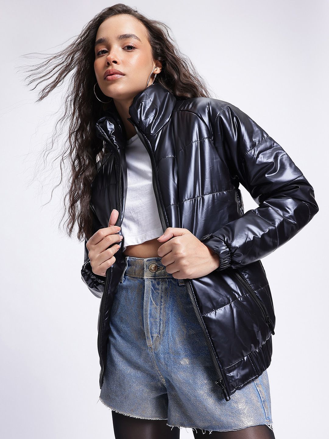 DressBerry Metallic Magic Puffer Jacket