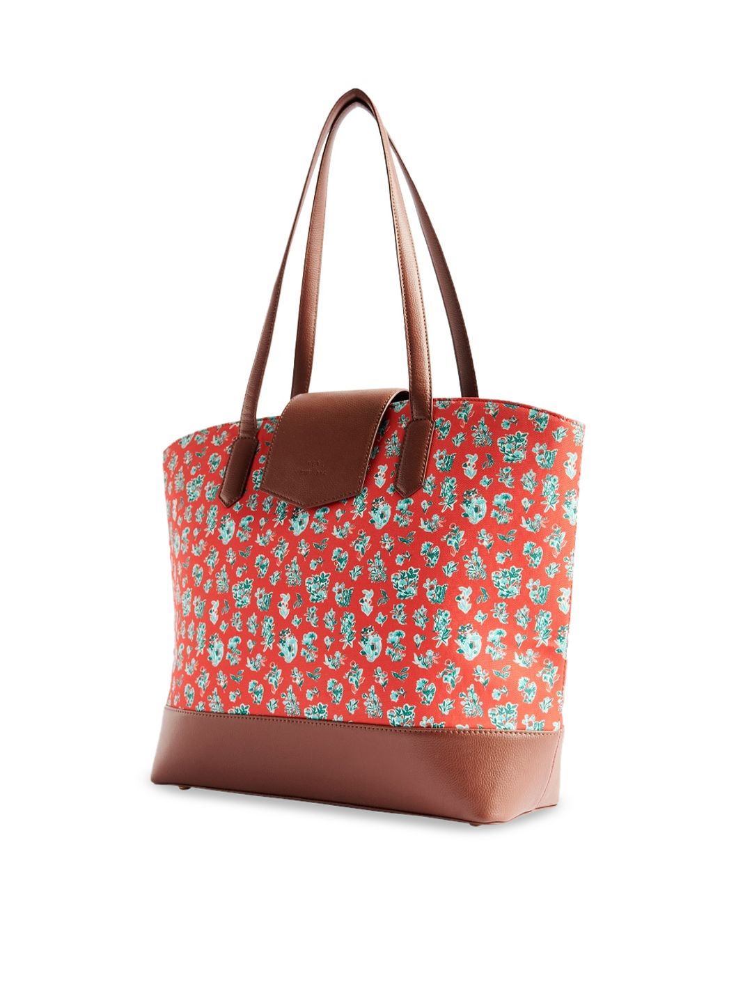 TEAL BY CHUMBAK Floral Printed Oversized Shopper Shoulder Bag